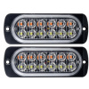 BIELO-ORANŽOVÉ VÝSTRAŽNÉ SVETLO 12 LED MAJÁK NÚDZOVÁ ODŤAHOVKA 2 KS