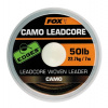 Fox šnúra s Olověným Jádrem Edges Leadcore Woven Leader Camo 50lb 25m