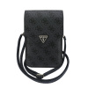Guess - Universal Wallet Triangle 4G univerzálna peňaženka na telefón, nastaviteľný popruh, eko koža, dvojvrstvová - čierna