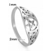 Strieborný signál Openwork Ring Pentagram R19 (Strieborný signál Openwork Ring Pentagram R19)