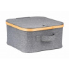 Úložný box G21 30 x 30 x 15 cm, bambusový s vekom, sivý
