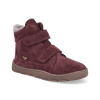 Froddo Dívčí zimní barefoot boty ZERU TEX FURRY Bordeaux G2110149-5 červená