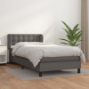vidaXL Boxspring posteľ s matracom sivá 100x200 cm umelá koža - Sivá - 223273-239078