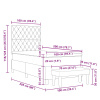 vidaXL Posteľ s box springom s matracom a lavicou tmavosivá 100x200 cm zamat - Tmavosivá - 291784-308531