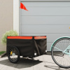 Vozík za bicykel, čierno oranžový 45 kg, železo-ForU-94089