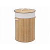BAMBUSOVÝ KÔŠ NA BIELIZEŇ BÉŽOVÝ OKRÚHLY S DRŽADLAMI, VEKOM 48 L, BAMBOO