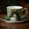 Šálka s podšálkou BONE CHINA 300 ml s motívom mačky