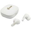 Guess - Wireless Earbuds Script Metal Logo bezdrôtové slúchadlá Bluetooth 5.4 TWS s mikrofónom USB-C 400mAh - biele