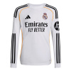 adidas Real Madrid Home Long Sleeve Shirt 2025 2026 Juniors White 13 Years