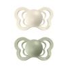 BIBS Couture ortodontické cumlíky zo silikónu 2ks - Ivory / Sage - 1 (0–6 mesiacov)
