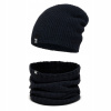 Sada čiapky, komín (golf) Alur K5 Navy Blue (Námorná modrá zimná sada pánsky klobúk + K5 komín)