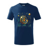 Bitcoin logo s grafmi - Tričko detské bavlnené - 158 cm/12 rokov ( Polnočná modrá )