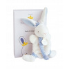 Doudou et Compagnie Paris hračka s úchytom na cumlík králiček 15 cm modrý