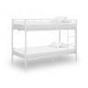 vidaXL Poschodová posteľ biela kovová 90x200 cm - Biela - 10383-152141