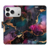 Flip pouzdro iSaprio - Apple iPhone 17 Pro - Dark Marble s kapsičkami na karty (Flipové knížkové pouzdro, obal, kryt iSaprio s přihrádkami na karty a motivem)