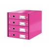 Leitz Box zásuvkový Click - Store 4 zásuvky ružový