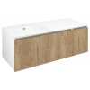Sapho LOREA skrinka s umývadlom 121x46x51,5cm (90+30cm), ľavá, dub Alabama/biela matná LE090-2231-L-02