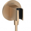 Hansgrohe Držiak sprchy FixFit S s prípojkou na hadicu, brúsený bronz 26888140