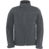 B&C | Hooded Softshell /men, Pánska 3-vrstvová softshellová bunda s kapucňou, sivá dark, XL