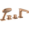 AXOR Citterio E 4-otvorová termostatická batéria na okraj vane, kartáčovaný bronz, 36411140