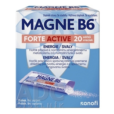 MAGNE B6 FORTE ACTIVE prášok vo vrecúškach (inov. 2024) 1x20 ks