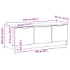 vidaXL TV stolík čierny dub 102x35x36,5 cm z inžinierskeho dreva - Čierna - 262694-279327