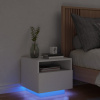 zahrada-XL Nočný stolík s LED svetlami biely 40x39x37 cm 836798