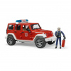 BRUDER 2528 Červený Jeep Wrangler s figúrkou hasiča