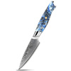 IZMAEL Damaškový kuchynský nôž Akio Paring/Modrá 9.5 cm