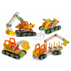 Drevená stavebnica pásový žeriav Constructor Crawler Excavator Eichhorn 4 modely (žeriav, pásový žeriav, vagón, snežná štvorkolka) 170 dielov od 6 rok