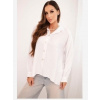 Kesi Włoski Dámska elegantná košeľa z viskózy s ozdobnými gombíkmi biela