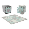 KINDERKRAFT Podložka penová puzzle Luno Shapes 185 x 165 cm Mint, 30ks, Premium 165x185 sivá