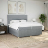 Box spring postel s matrací světle šedá 200 x 200 cm textil Šedá 3294456