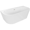Mexen Oval+, voľne stojaca vaňa ku stene 170 x 80 cm, biela lesklá, brúsená oceľ, 52681708000-97
