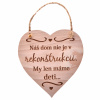 Drevená tabuľka srdce - Náš dom nie je v REKONŠTRUKCII....