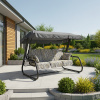 Záhradná hojdačka Rimini Black Edition s bočnými stolíkmi G050-06PB PATIO