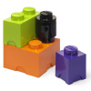 LEGO® úložné boxy Multi-Pack 4 ks - fialová, čierna, oranžová, zelená