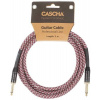 CASCHA Professional Line Guitar Cable, Straight, Tweed Red, 3 m