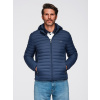 Ombre Classic men's quilted jacket with pouch option - navy blue modrá | biela | svetlomodrá S Ombre 5907064522002