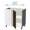 Casarredo CRAFT rohová skrinka 80, BC80822, grafit/Craft sivý