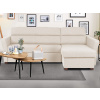 Rohová sedacia súprava Livia, svetlo béžová látka, pravý roh