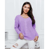 Fashionweek Luxusný sveter dámsky s výstrihom do V NB6482 Farba: vřes-lila