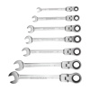 EXTOL® Premium Sada Klíče ráčnové s kloubem CrV 7 ks 8-19 mm 72T plastový box 8816105