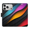 Flip pouzdro iSaprio - Apple iPhone 17 Pro - Color Waves s kapsičkami na karty (Flipové knížkové pouzdro, obal, kryt iSaprio s přihrádkami na karty a motivem)