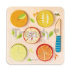 Drevené puzzle ovocie Citrus Fractions Tender Leaf Toys 16 dielov na krájanie nožom od 18 mes