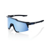 100% Speedcraft Matte Black, cyklistické okuliare - HiPER Blue Mirror Lens