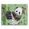 Maľovanie podľa čísel - Panda v hojdacej sieti - 100x80 cm, bez dřevěného rámu - výroba CZ