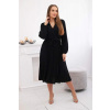 Plisované šaty - čierna (Dámske šaty s krátkym rukávom)