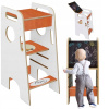 Učiaca veža Kitchen helper pre dieťa, Pevný, Nastaviteľný, Biely, POĽSKÝ