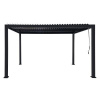 Pergola z lamelami 3x4m aluminium, dach płaski, 2-częściowy, czarny (Dodanie 4-10 dní)